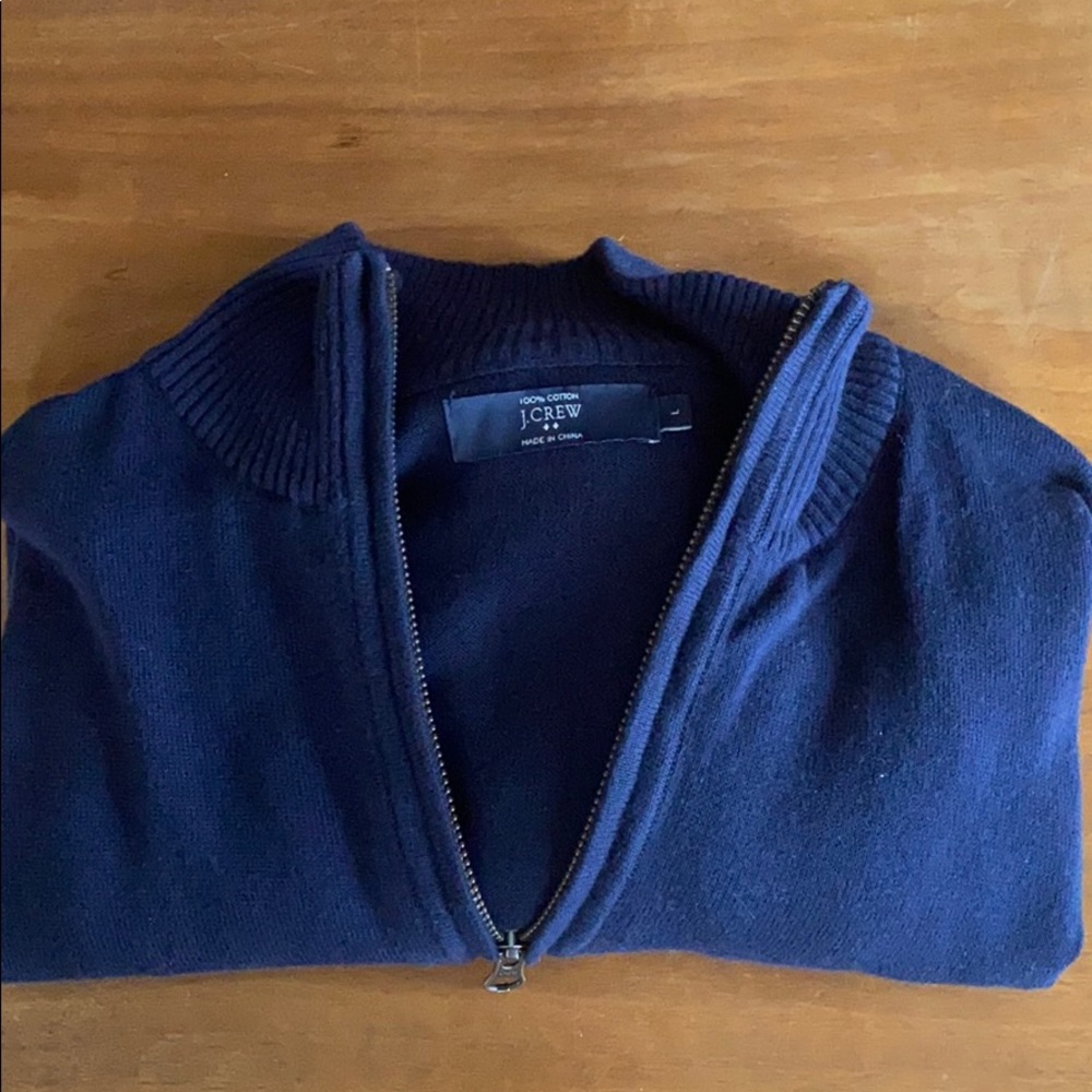 J.Crew Large Navy Zip Pullover Sweater